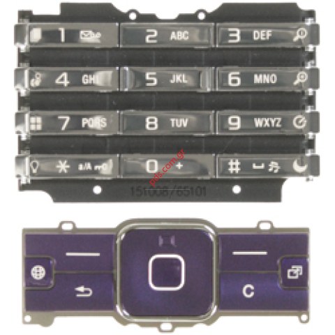 Γνήσιο σετ πληκτρολογίου SonyEricsson K770i για το μώβ χρώμα.