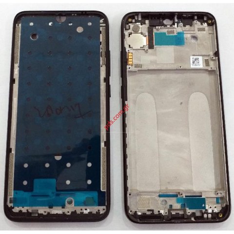 Μεσαίο πλαίσιο πρόσοψης Xiaomi Redmi Note 7 Black σε μαύρο χρώμα με εξαρτήματα