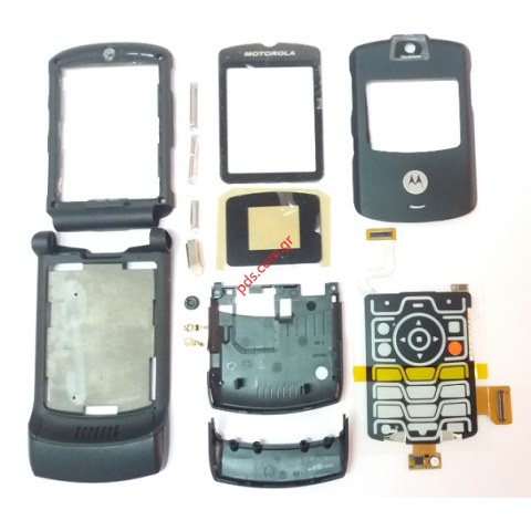 Γνήσια ολόκληρη πρόσοψη housing original MOTOROLA V3 Black