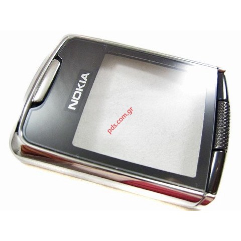 Γνήσια πρόσοψη ασημί οθόνης ΝΟΚΙΑ 8800 με το τζαμάκι σε grey χρώμα