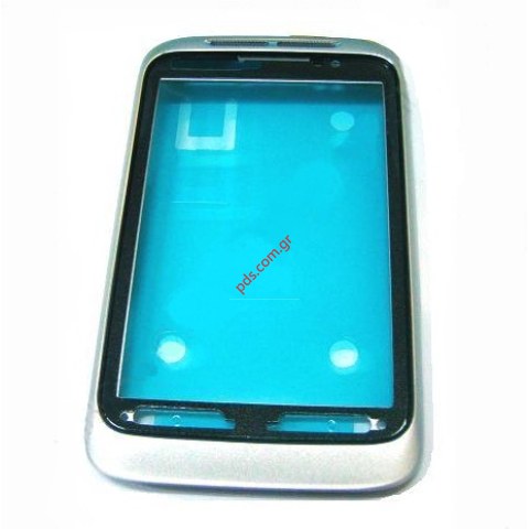 Γνήσια πρόσοψη HTC Wildfire S Silver σε ασημί χρώμα (Empty) χωρίς εξαρτήματα