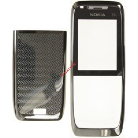 Γνήσια πρόσοψη και καπάκι μπαταρίας Νokia E51 Grey steel 