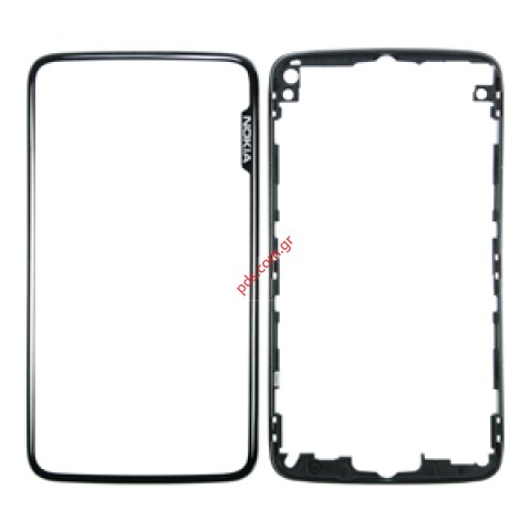 Γνήσια πρόσοψη με μεσαίο πλαίσιο Nokia N900 Black set  Γνήσια πρόσοψη με μεσαίο πλαίσιο Nokia N900 Black set