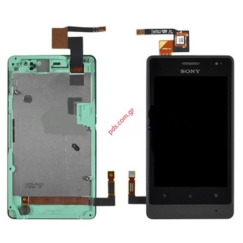 Γνήσια πρόσοψη με το εξωτερικό τζάμι την αφή και την οθόνη set Sony LT27i Xperia GO Black