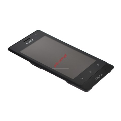 Γνήσια πρόσοψη με το εξωτερικό τζάμι την αφή και την οθόνη set Sony LT27i Xperia GO Black