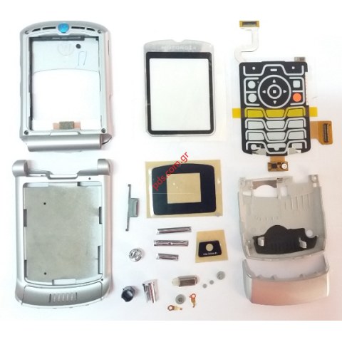 Γνήσια πρόσοψη MOTOROLA V3 Silver 