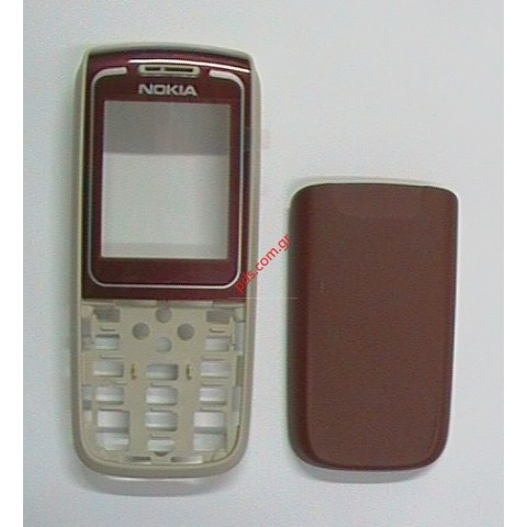 Γνήσια πρόσοψη Νokia 1650 Μπορντώ σκούρο κόκκινο και καπάκι μπαταρίας 
