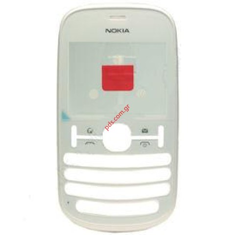Γνήσια πρόσοψη Nokia 201 σε λευκό χρώμα με το τζαμάκι Γνήσια πρόσοψη Nokia 201 σε λευκό χρώμα με το τζαμάκι