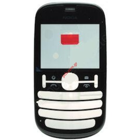 Γνήσια πρόσοψη Nokia 201 σε μαύρο χρώμα με το τζαμάκι Γνήσια πρόσοψη Nokia 201 σε μαύρο χρώμα με το τζαμάκι