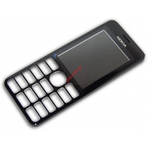 Γνήσια πρόσοψη Nokia 206 Black σε μαύρο χρώμα με το τζαμάκι (ΕΞΑΝΤΛΗΘΗΚΑΝ)