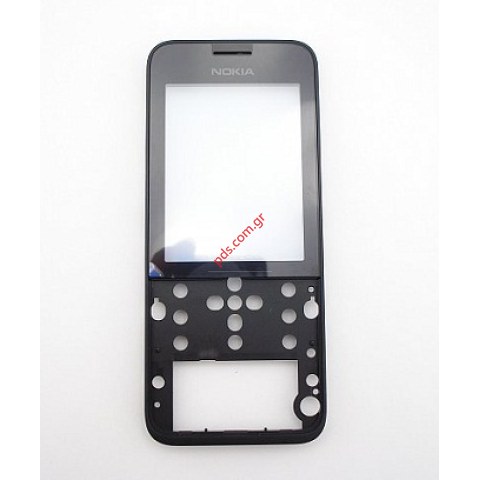 Γνήσια πρόσοψη Nokia 208 Black σε μαύρο χρώμα με το τζαμάκι
