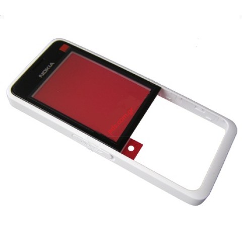 Γνήσια πρόσοψη Nokia 301 Dual 2 SIM White σε λευκό χρώμα (περιλαμβάνει το τζάμι)