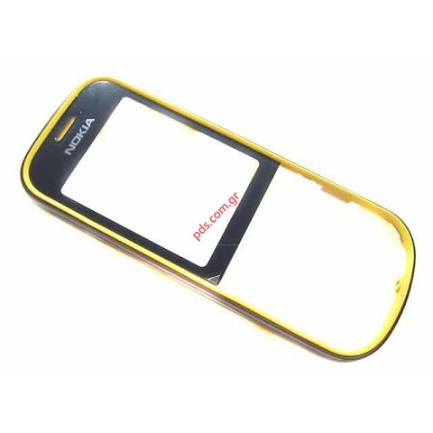 Γνήσια πρόσοψη Nokia 3720c Cover Yellow με τζαμάκι 