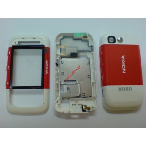 Γνήσια πρόσοψη ΝΟΚΙΑ 5300 σε λευκό με κόκκινο χρώμα Γνήσια πρόσοψη ΝΟΚΙΑ 5300 σε λευκό με κόκκινο χρώμα