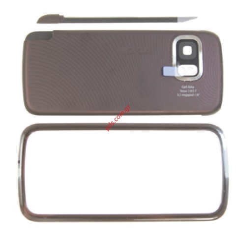 Γνήσια πρόσοψη Nokia 5800 με το καπάκι μπαταρίας και το πενάκι σε κόκκινο χρώμα Γνήσια πρόσοψη Nokia 5800 με το καπάκι μπαταρίας και το πενάκι σε κόκκινο χρώμα