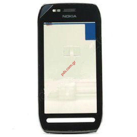 Γνήσια πρόσοψη Nokia 603 με το τζαμάκι αφής digitizer σε μαύρο χρώμα.