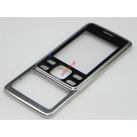 Γνήσια πρόσοψη Nokia 6300 Silver σε ασημί με μαύρο χρώμα