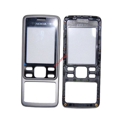 Γνήσια πρόσοψη Nokia 6300 Silver σε ασημί με μαύρο χρώμα