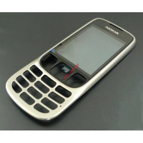 Γνήσια πρόσοψη Nokia 6303 classic Steel Grey σε ασημί  χρώμα.