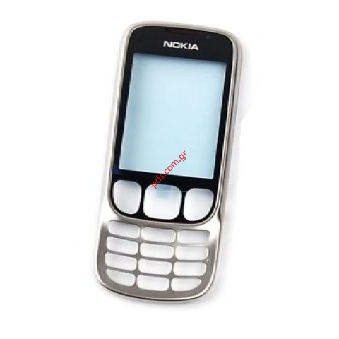 Γνήσια πρόσοψη Nokia 6303 classic Steel Grey σε ασημί  χρώμα.