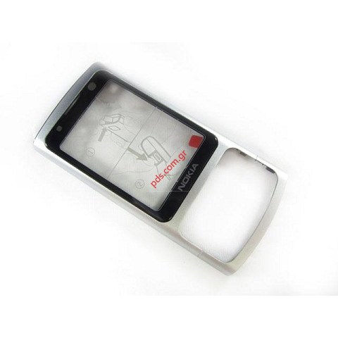 Γνήσια πρόσοψη Nokia 6700slide σε ασημί χρώμα με τζαμάκι Γνήσια πρόσοψη Nokia 6700slide σε ασημί χρώμα με τζαμάκι