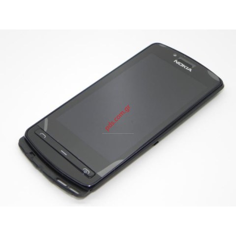 Γνήσια πρόσοψη Nokia 700 Black με το τζαμάκι αφής digitizer και την οθόνη σε μαύρο χρώμα