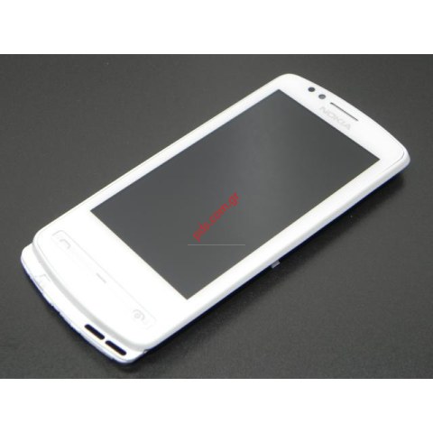 Γνήσια πρόσοψη Nokia 700 White με το τζαμάκι αφής digitizer και την οθόνη σε άσπρο χρώμα