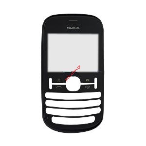 Γνήσια πρόσοψη Nokia Asha 200 με το τζαμάκι σε μαύρο χρώμα