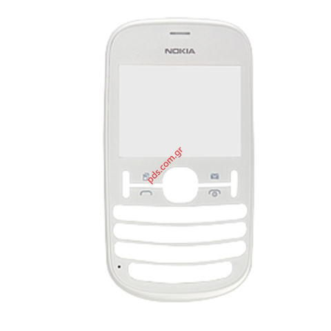 Γνήσια πρόσοψη Nokia Asha 200 White με το τζαμάκι σε Λευκό χρώμα.