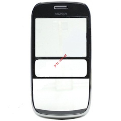 Γνήσια πρόσοψη Nokia Asha 302 σε λευκό χρώμα Dark Grey (περιλαμβάνει το τζαμάκι).