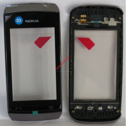 Γνήσια πρόσοψη Nokia Asha 305, 306 Grey με το τζαμάκι αφής Γνήσια πρόσοψη Nokia Asha 305, 306 Grey με το τζαμάκι αφής