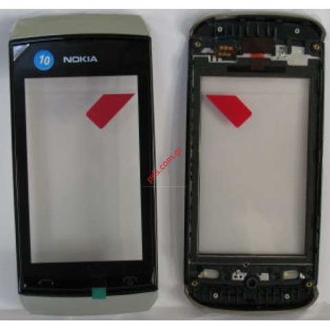 Γνήσια πρόσοψη Nokia Asha 305, 306 με το τζαμάκι αφής Digitizer White Γνήσια πρόσοψη Nokia Asha 305, 306 με το τζαμάκι αφής Digitizer White
