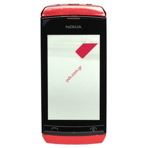 Γνήσια πρόσοψη Nokia Asha 305, 306 Red με το τζαμάκι αφής σε κόκκινο χρώμα 