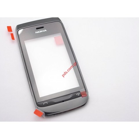 Γνήσια πρόσοψη Nokia Asha 308, 309 Grey με το τζάμι και την αφή Digitizer.