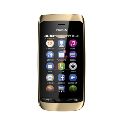 Γνήσια πρόσοψη Nokia Asha 308, 309 με το τζάμι και την αφή Digitizer Gold.
