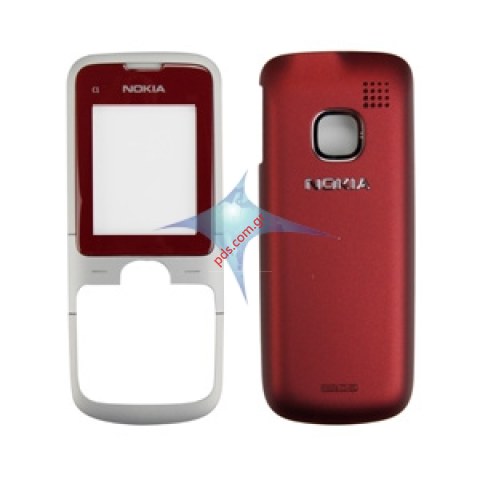 Γνήσια πρόσοψη Νokia C1-01 Ασημι με κόκκινο και καπάκι μπαταρίας  Γνήσια πρόσοψη Νokia C1-01 Ασημι με κόκκινο και καπάκι μπαταρίας