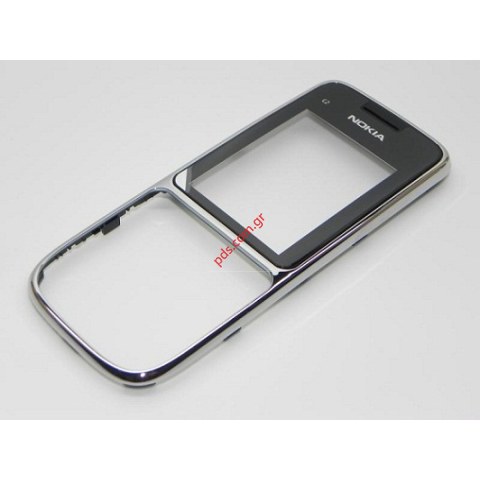 Γνήσια πρόσοψη Nokia C2-01 Silver Gloss (γυαλιστερό) με το τζαμάκι