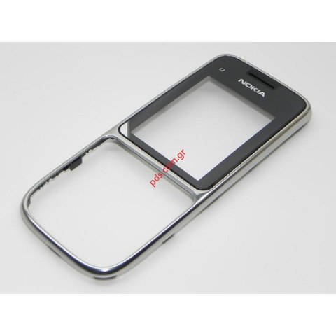 Γνήσια πρόσοψη Nokia C2-01 Silver Matt (μη γυαλιστερο) με το τζαμάκι Γνήσια πρόσοψη Nokia C2-01 Silver Matt (μη γυαλιστερο) με το τζαμάκι