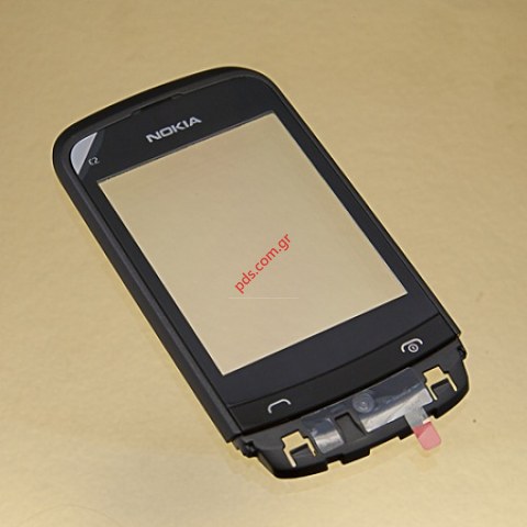 Γνήσια πρόσοψη Nokia C2-02, C2-03 Black με το τζαμάκι και την αφή σε μαύρο χρώμα Γνήσια πρόσοψη Nokia C2-02, C2-03 Black με το τζαμάκι και την αφή σε μαύρο χρώμα