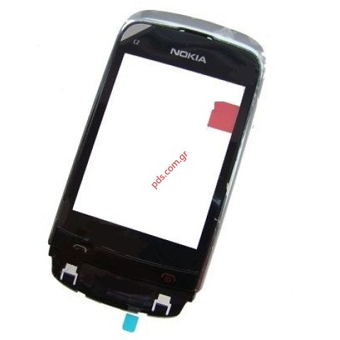 Γνήσια πρόσοψη Nokia C2-03 (Black Chrome) με το τζαμάκι και την αφή σε μαύρο χρώμα