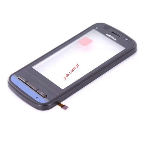 Γνήσια πρόσοψη Nokia C6-00  με το τζαμάκι αφής digitazer σε μαύρο χρώμα Γνήσια πρόσοψη Nokia C6-00  με το τζαμάκι αφής digitazer σε μαύρο χρώμα