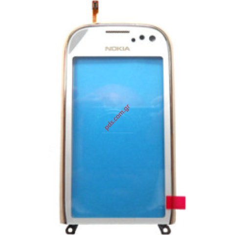 Γνήσια πρόσοψη Nokia C7-00s Oro με το τζαμάκι αφής digitazer σε χρώμα White