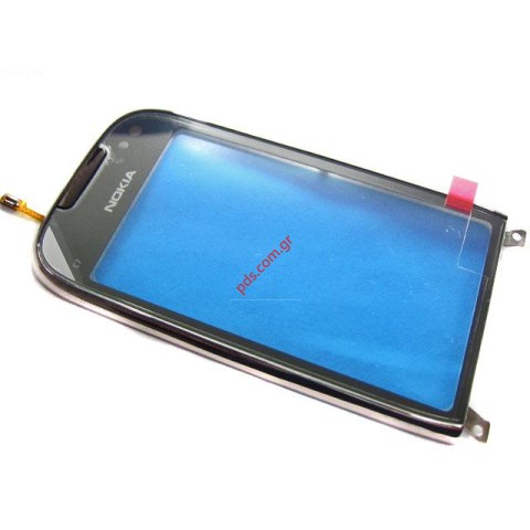 Γνήσια πρόσοψη Nokia C7 με το τζαμάκι αφής digitazer σε mahogany aubergine brown χρώμα