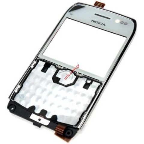 Γνήσια πρόσοψη Nokia E6-00 με το τζαμάκι αφής digitazer σε λευκό χρώμα