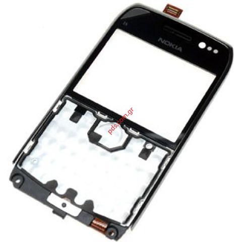 Γνήσια πρόσοψη Nokia E6-00 με το τζαμάκι αφής digitazer σε μαύρο χρώμα
