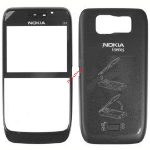 Γνήσια πρόσοψη Nokia E63 με καπάκι μπαταρίας σε μαύρο χρώμα σετ Γνήσια πρόσοψη Nokia E63 με καπάκι μπαταρίας σε μαύρο χρώμα σετ