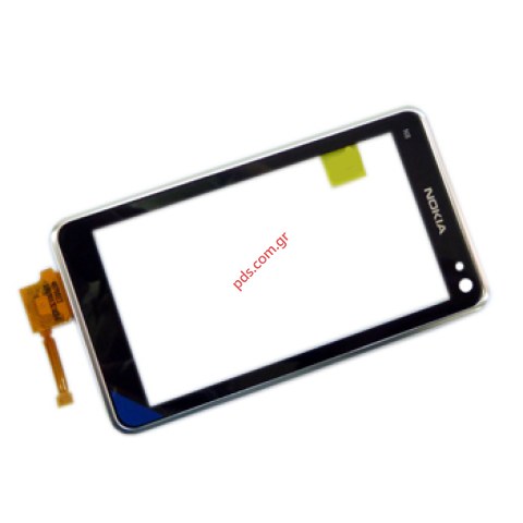 Γνήσια πρόσοψη Nokia N8 με το τζάμι πάνελ αφής touch screen Digitazer Dark white silver color Γνήσια πρόσοψη Nokia N8 με το τζάμι πάνελ αφής touch screen Digitazer Dark white silver color
