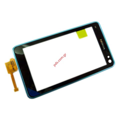 Γνήσια πρόσοψη Nokia N8 με το τζάμι πάνελ αφής touch screen Digitazer panel Blue Γνήσια πρόσοψη Nokia N8 με το τζάμι πάνελ αφής touch screen Digitazer panel Blue