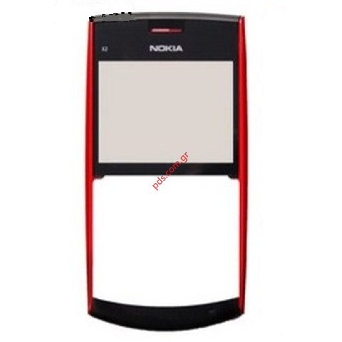 Original fronτ cover Nokia X2-01  black/red with len