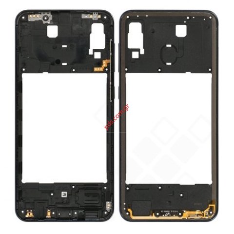Γνήσια πρόσοψη Samsung Galaxy A30 (A305F) Middle cover black μεσαίο πλαίσιο σε μαύρο χρώμα